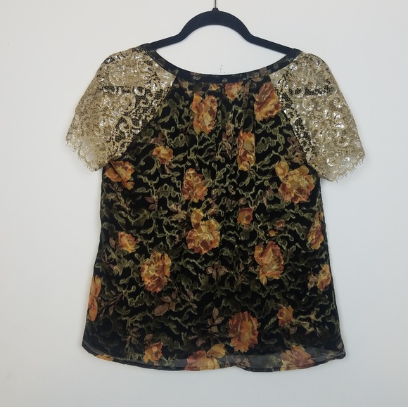 Anthropologie HD in Paris Disa Velvet Burnout Top - Picture 6 of 7